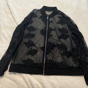 Torrid mesh embroidered bomber jacket